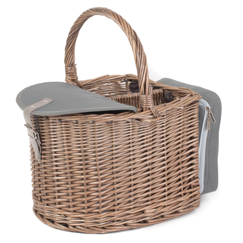 The Willow Basket 6 Bottle Beach Wicker Picnic Basket Hamper