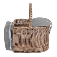 The Willow Basket 2 Bottle Beach Wicker Picnic Basket Hamper