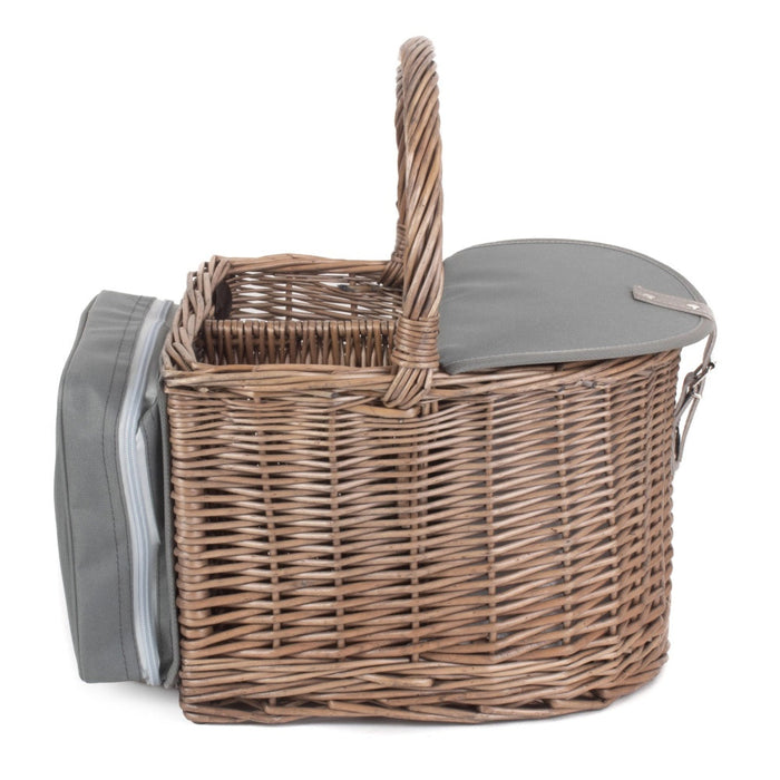 The Willow Basket 2 Bottle Beach Wicker Picnic Basket Hamper