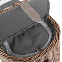 The Willow Basket 4 Bottle Beach Wicker Picnic Basket Hamper