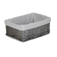 The Willow Basket Antique Wash Wicker Storage Basket with Lining