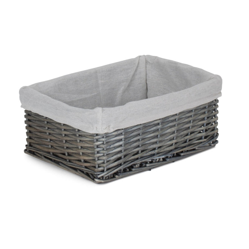 The Willow Basket Antique Wash Wicker Storage Basket with Lining