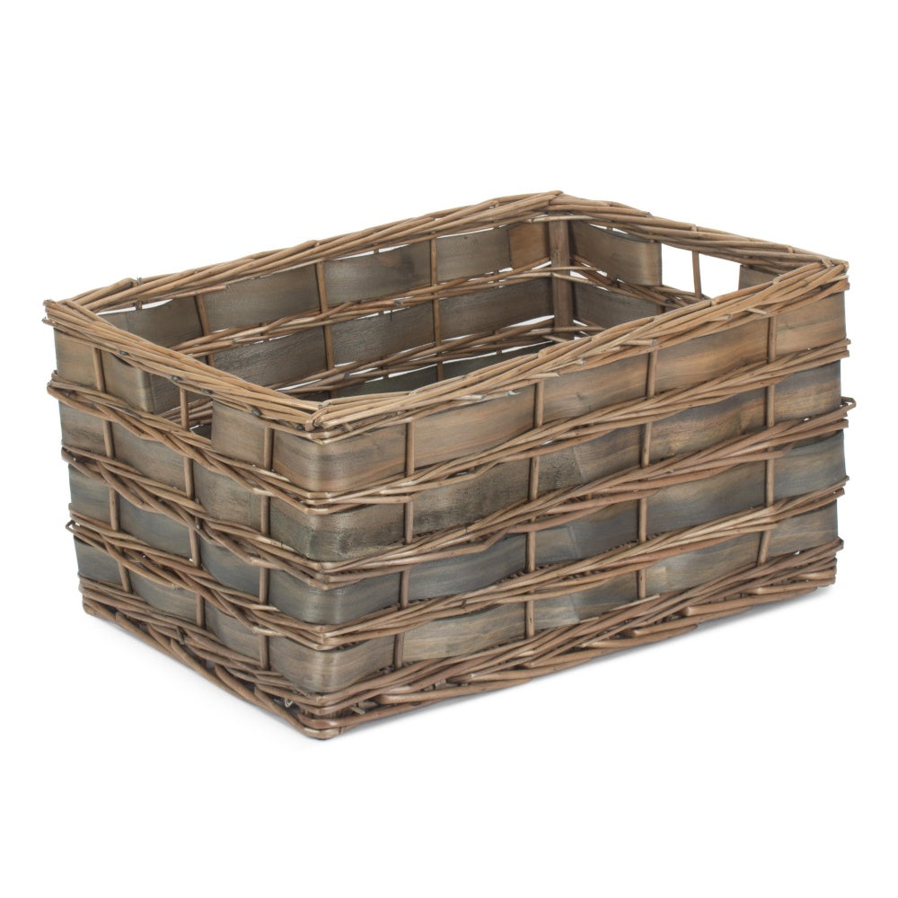 The Willow Basket Unlined Grey Scandi Storage Basket