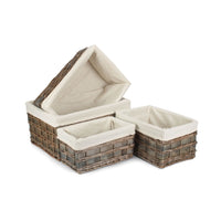 The Willow Basket Grey Scandi Storage Basket With White Lining