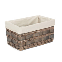 Grey Scandi Storage Basket With White Lining