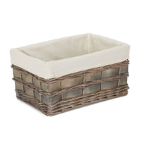The Willow Basket Grey Scandi Storage Basket With White Lining