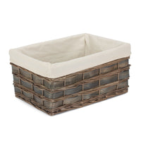 The Willow Basket Grey Scandi Storage Basket With White Lining
