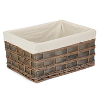 The Willow Basket Grey Scandi Storage Basket With White Lining