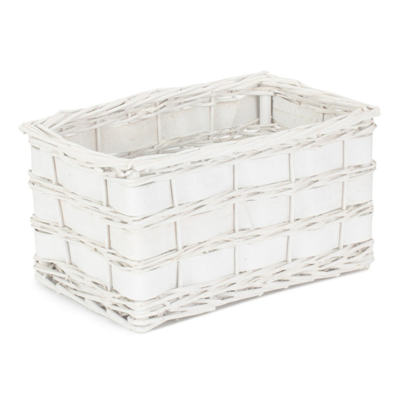 The Willow Basket Unlined White Scandi Storage Basket
