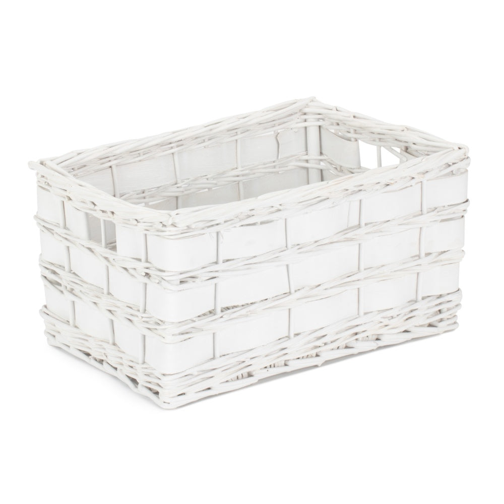The Willow Basket Unlined White Scandi Storage Basket