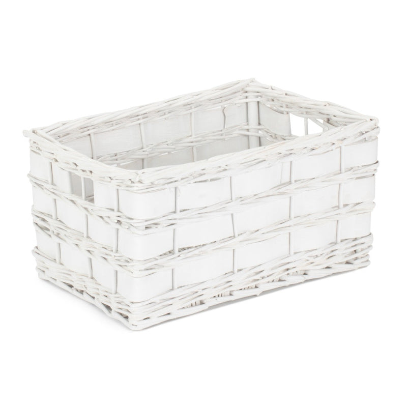 The Willow Basket Unlined White Scandi Storage Basket