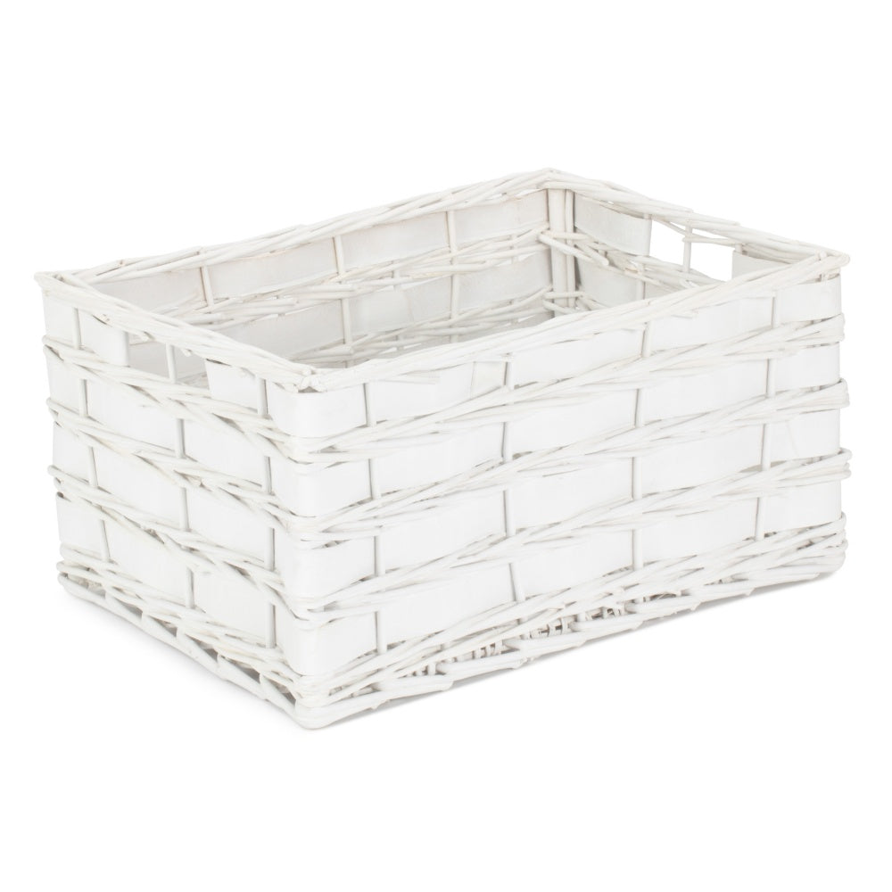 The Willow Basket Unlined White Scandi Storage Basket