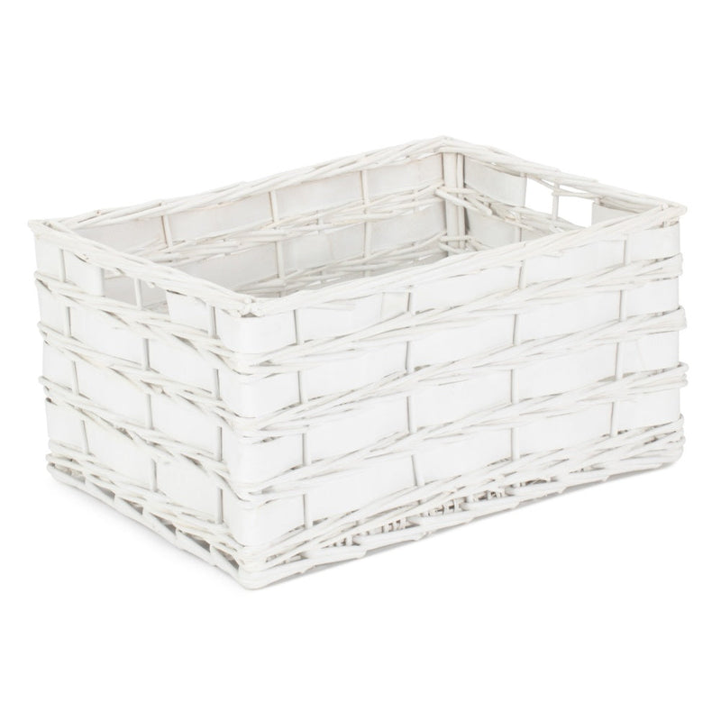 The Willow Basket Unlined White Scandi Storage Basket