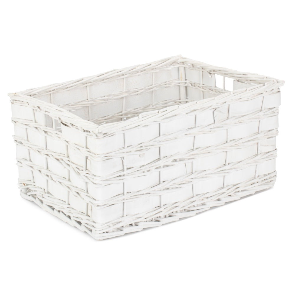 The Willow Basket Unlined White Scandi Storage Basket