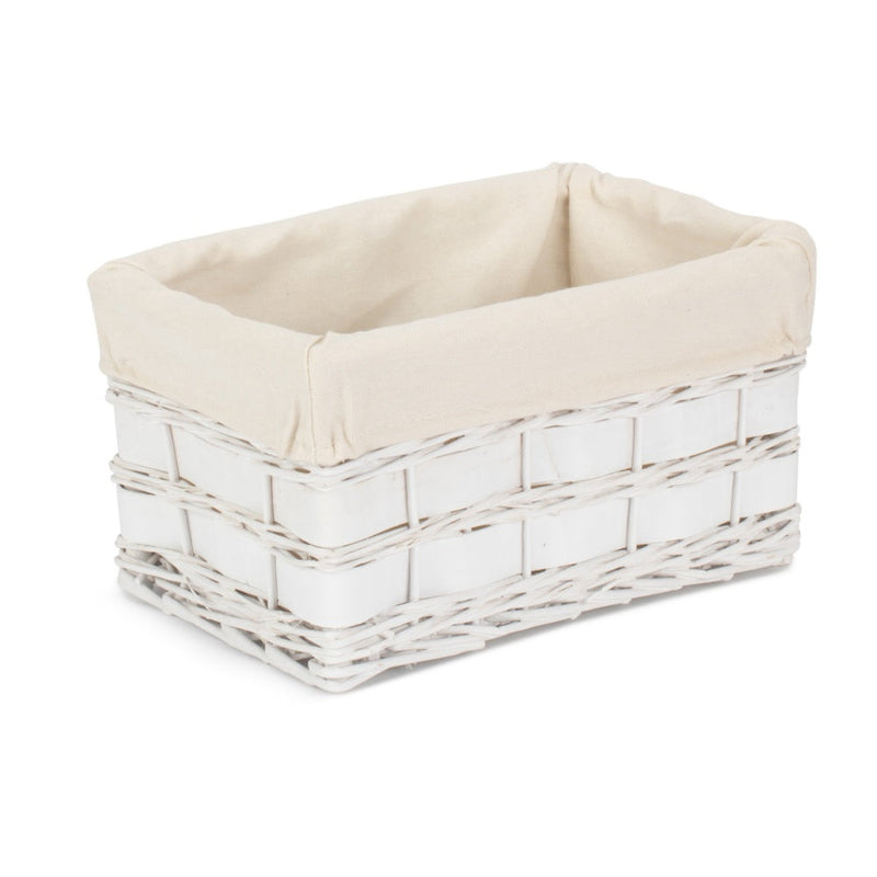 White Scandi Storage Basket With White Lining