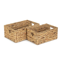 The Willow Basket Shallow Water Hyacinth Storage Basket