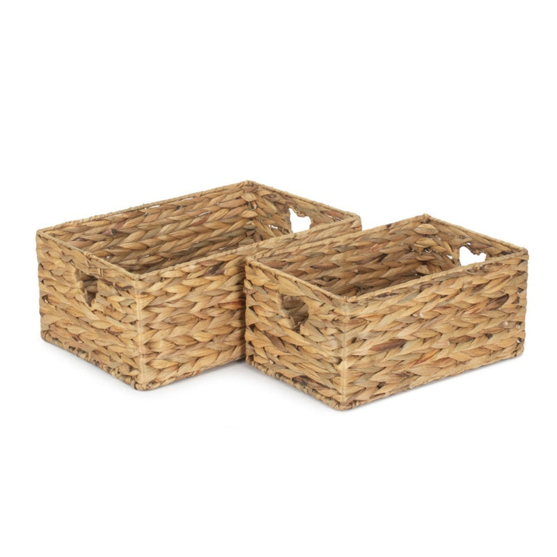 The Willow Basket Shallow Water Hyacinth Storage Basket
