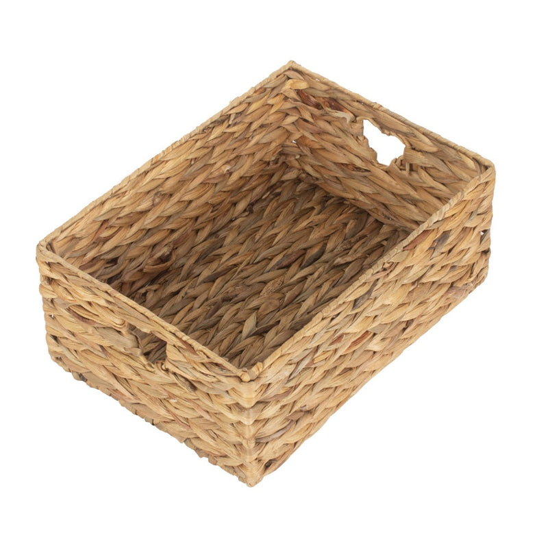 The Willow Basket Shallow Water Hyacinth Storage Basket
