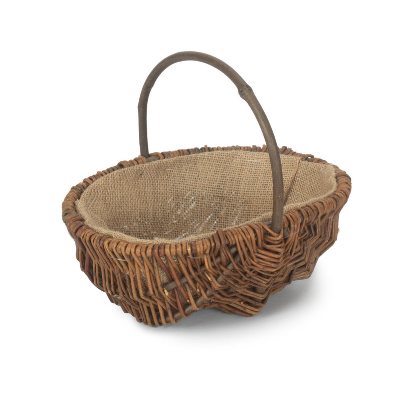 The Willow Basket Oval Unpeeled Willow Garden Trug