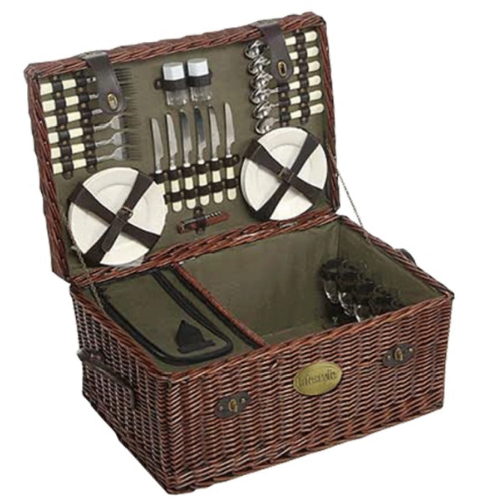 The Willow Basket 6 Person Family Sized Picnic Hamper